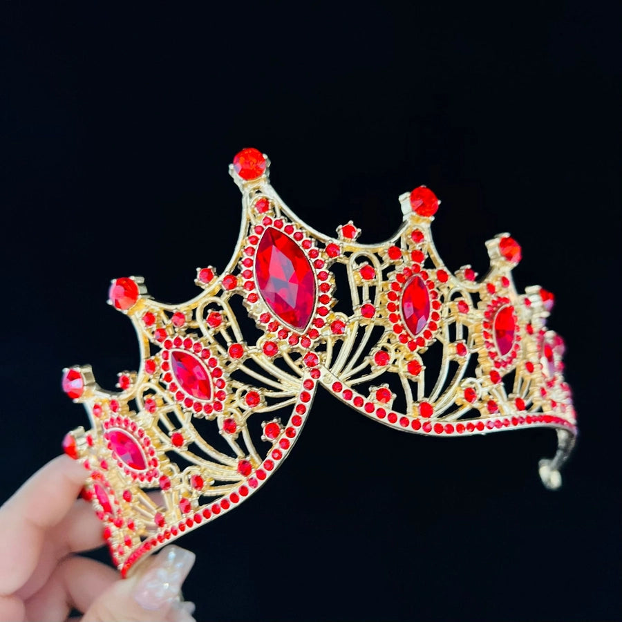 Women's Lady Crown Alloy Rhinestone Plating Hair Band