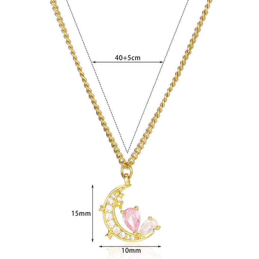 Jewelry Elegant Classic Style Moon 304 Stainless Steel Pendant Necklace