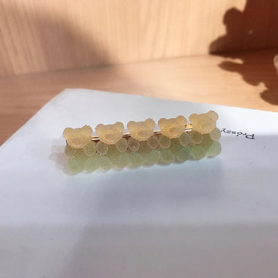 sweet bear alloy soft glue hair clip