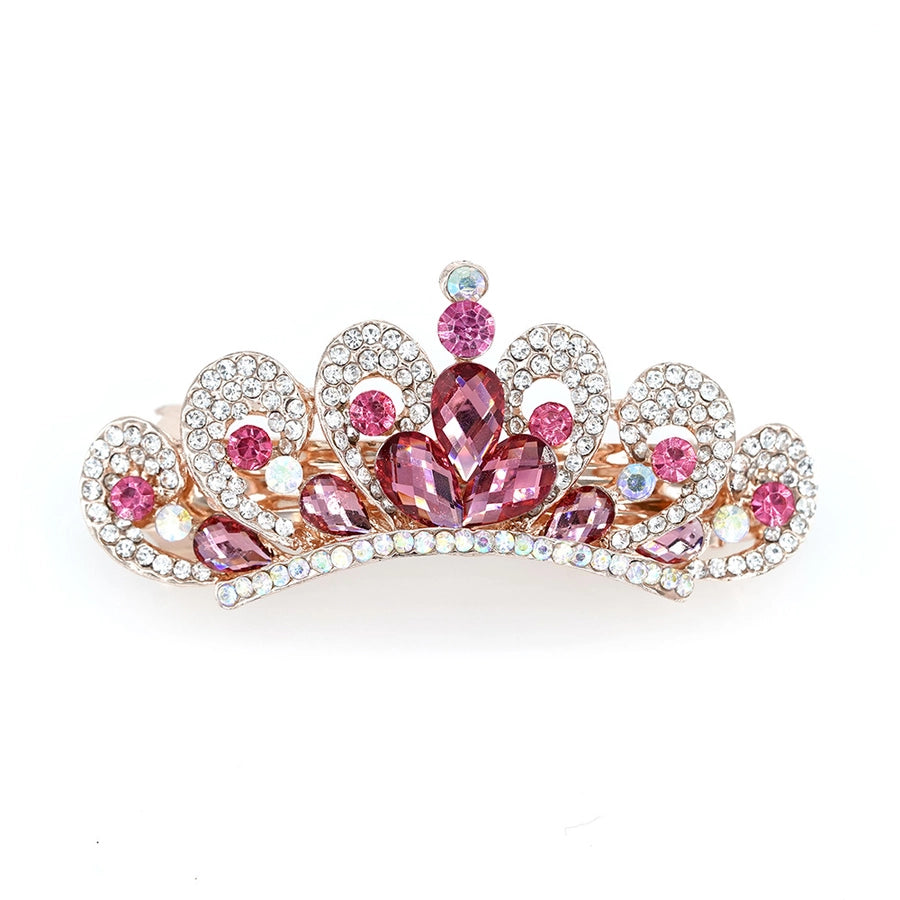 cute sweet color block zinc alloy plating inlay rhinestones crown