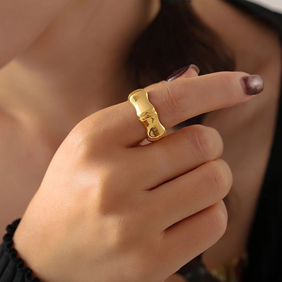 Jewelry Elegant Preppy Style Sweet Geometric 304 Stainless Steel 18K Gold Plated Rings