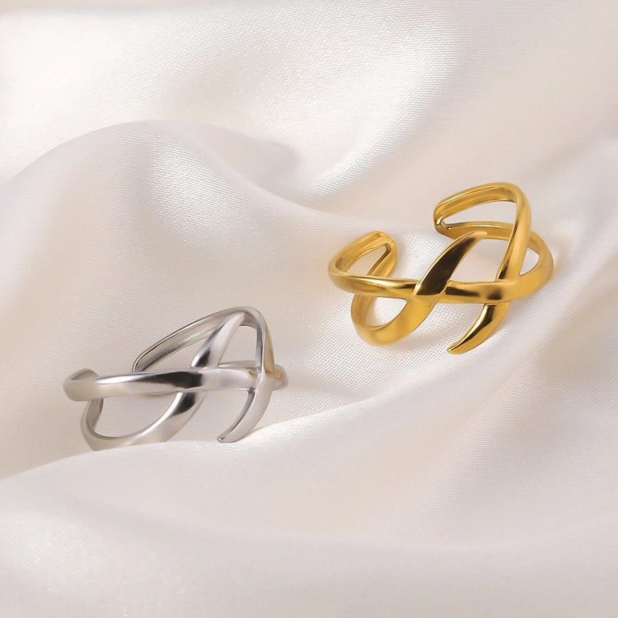 Jewelry Elegant Classic Style Geometric Simple Titanium Steel Open Rings