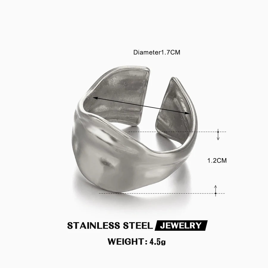 Jewelry Simple Style Irregular 304 Stainless Steel 18K Gold Plated Polishing Rings