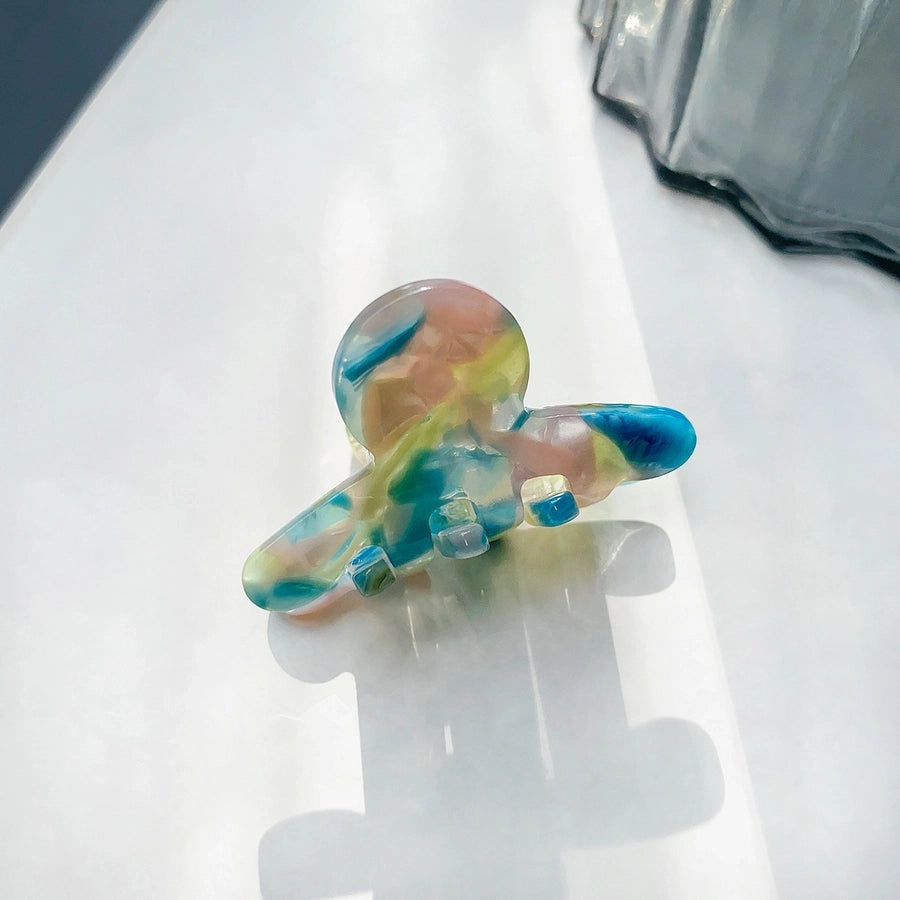 cute color block acetic acid sheets plating hair claws 1 piece