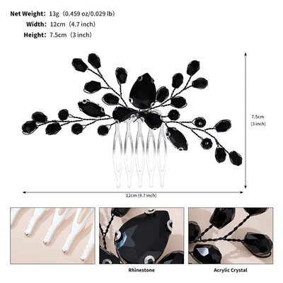 Women's Simple Style Classic Style Color Block Copper Inlay Rhinestones Insert comb