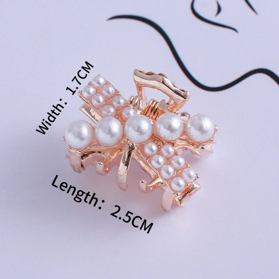 Women's Princess Sweet Rabbit Bow Knot Artificial Pearl Alloy Rhinestone Inlay Artificial Pearls Rhinestones Hair Claws