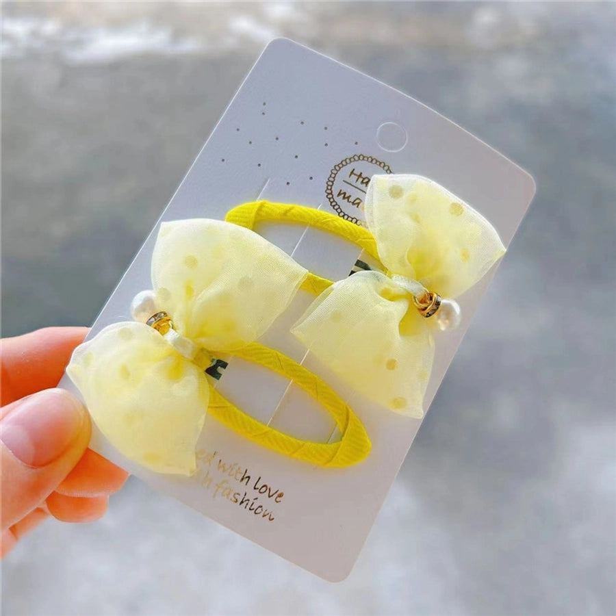 simple style bow knot cloth hair clip