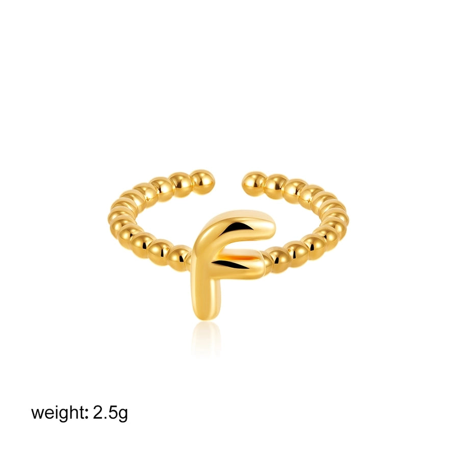 Copper Letter Open Rings