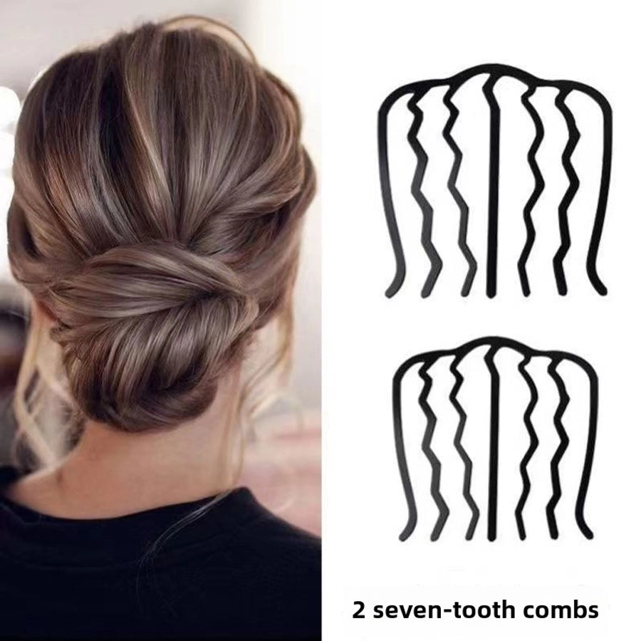 Lazy hair dish artifact meatball head comb hair comb hair clip inverted U-shaped hair clip professional styling headdress hair fork women