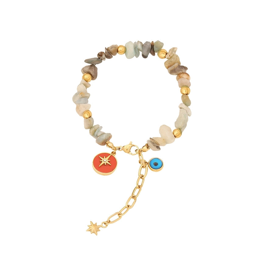 Elegant Commute Heart Shape Eye 18K Gold Plated 304 Stainless Steel Stone  Bracelets