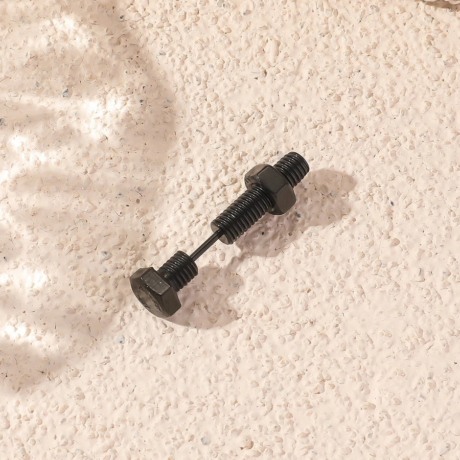 Hip hop simple titanium steel trendy men's personalized screw earrings earrings men's and women's street wear