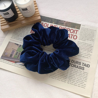 velvet oversized pure color hair scrunchies
