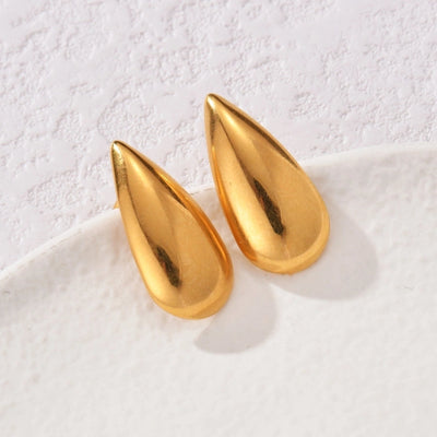 1 Pair Simple Style Geometric Water Droplets Heart Shape Patchwork 304 Stainless Steel 18K Gold Plated Ear Studs