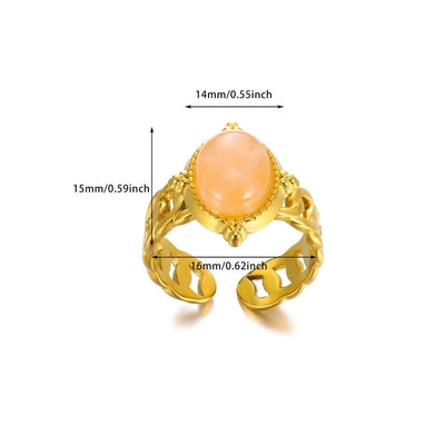 Jewelry Casual Vintage Style Streetwear Cross 304 Stainless Steel 18K Gold Plated Open Rings