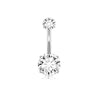 1 Piece 1 Set Belly Rings Simple Style Shiny Geometric 316L Stainless Steel  Copper Inlay Zircon