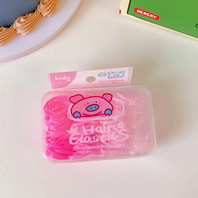 cartoon style colorful elastic band pleated rubber band 1 set