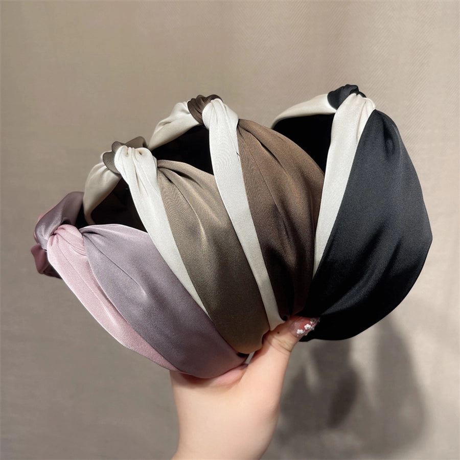 fashion color block satin hair band