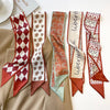 women's sweet letter plaid flower silk scarf printing hair band