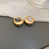 retro c shape solid color metal plating women's earrings 1 pair