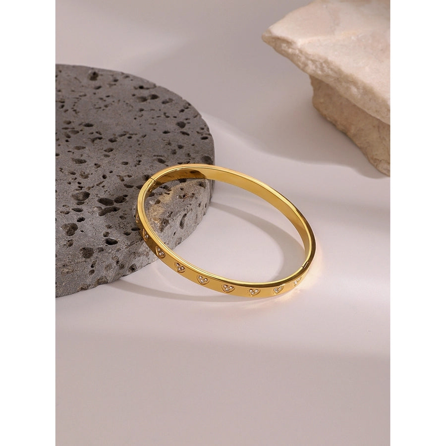 Simple Style Heart Shape 304 Stainless Steel Bangle In Bulk