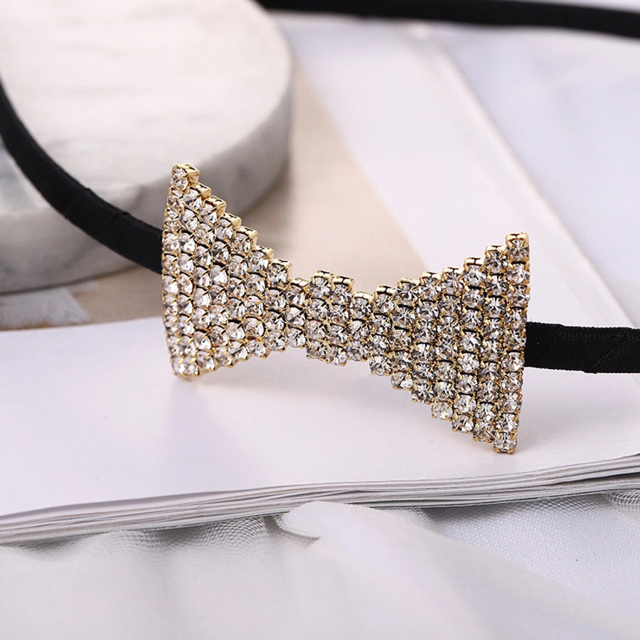 women's simple style bow knot rhinestone hair band