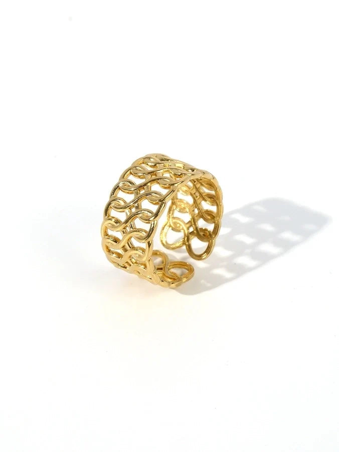 Jewelry Retro Heart Shape Solid Color 304 Stainless Steel Open Rings