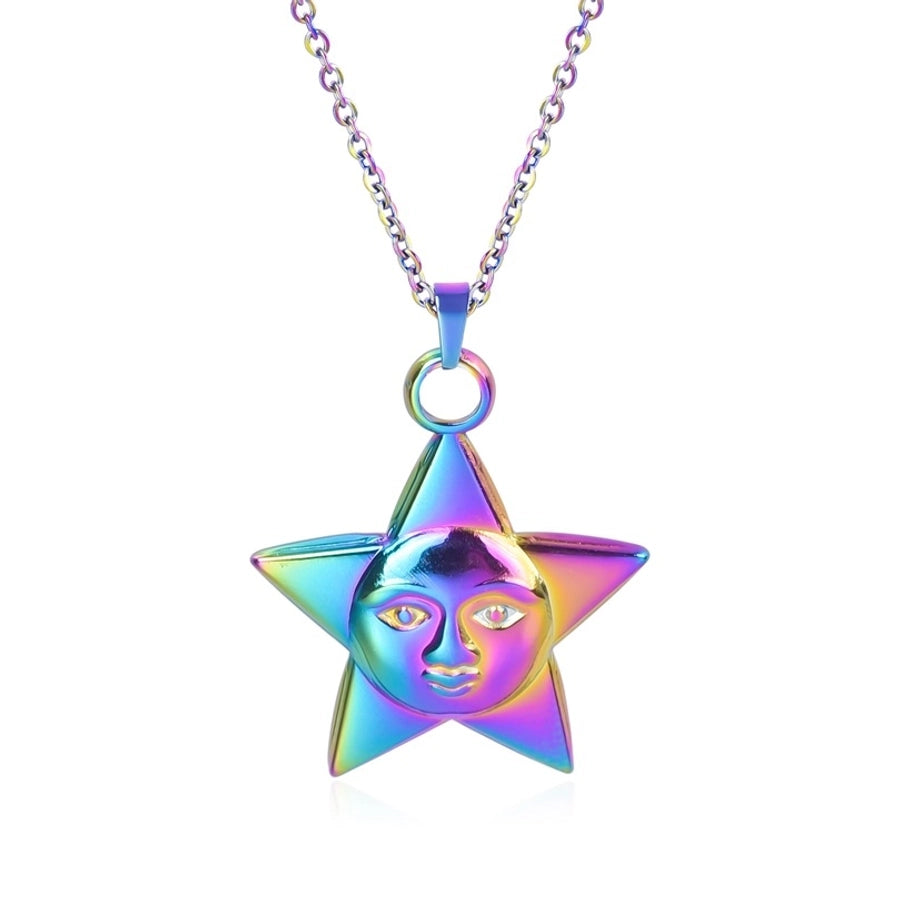 Jewelry Simple Style Pentagram 304 Stainless Steel Plating Pendant Necklace