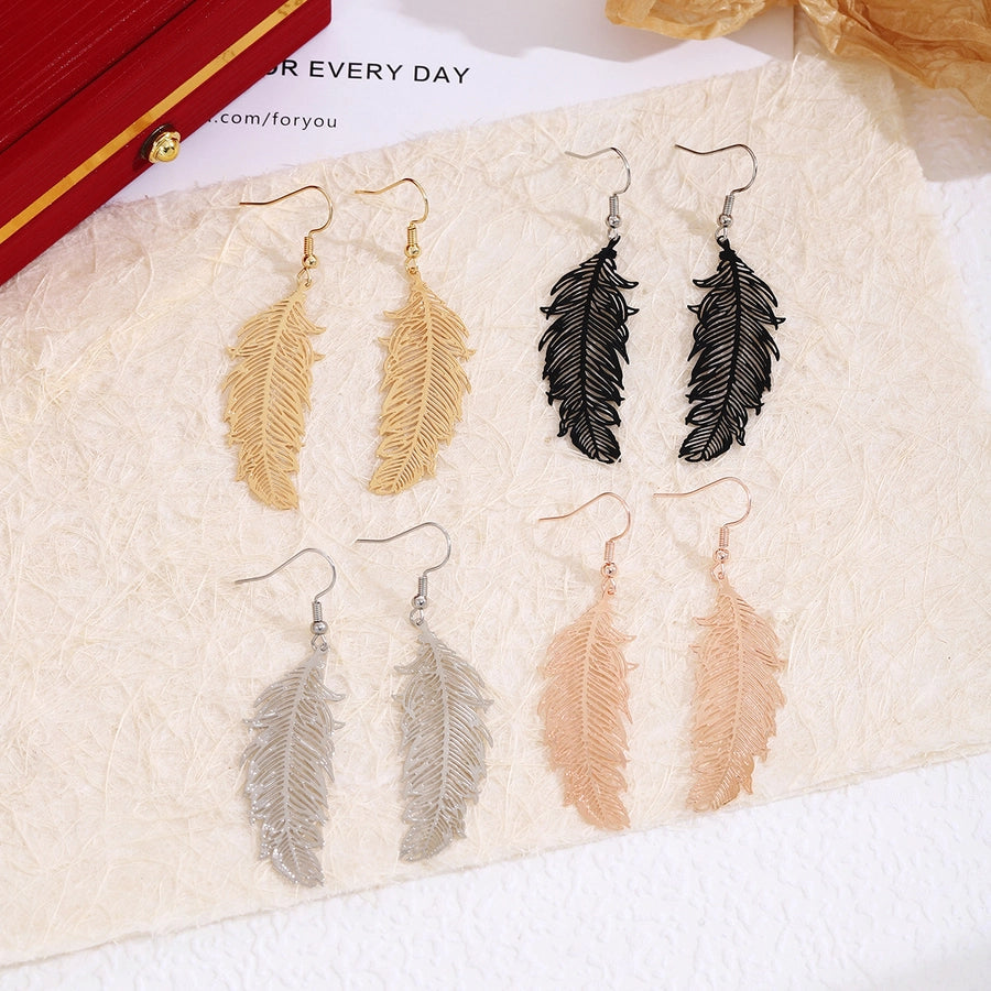 1 Pair Retro Wings Plating Copper Drop Earrings