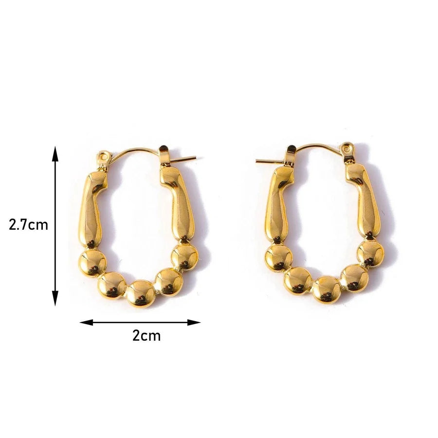 1 Pair Streetwear Geometric 304 Stainless Steel 18K Gold Plated Earrings