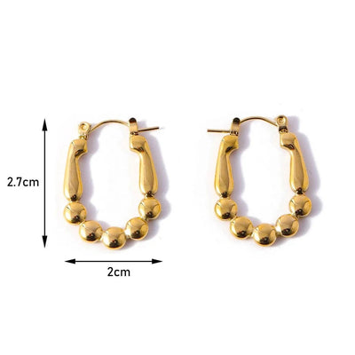 1 Pair Streetwear Geometric 304 Stainless Steel 18K Gold Plated Earrings
