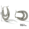 1 Pair Casual Elegant Streetwear Geometric Solid Color Snake Inlay Copper Zircon Rhodium Plated Earrings