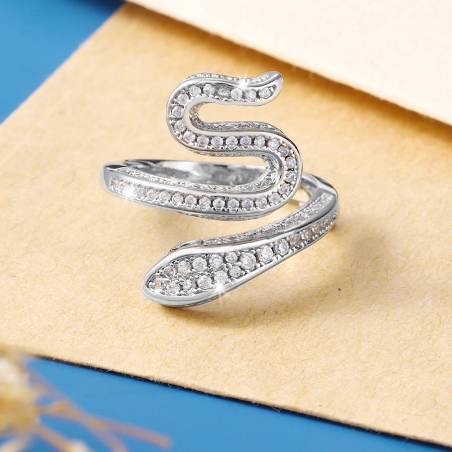 Jewelry Hip-Hop Rock Punk Snake Copper Zircon Imitation Gold  Rings