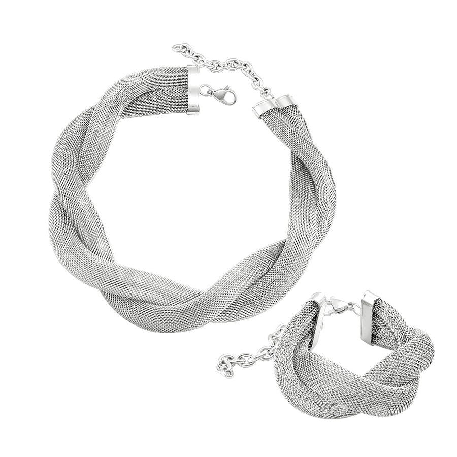 Jewelry Retro Exaggerated Geometric 304 Stainless Steel 18K Gold Plated Bracelets Necklace