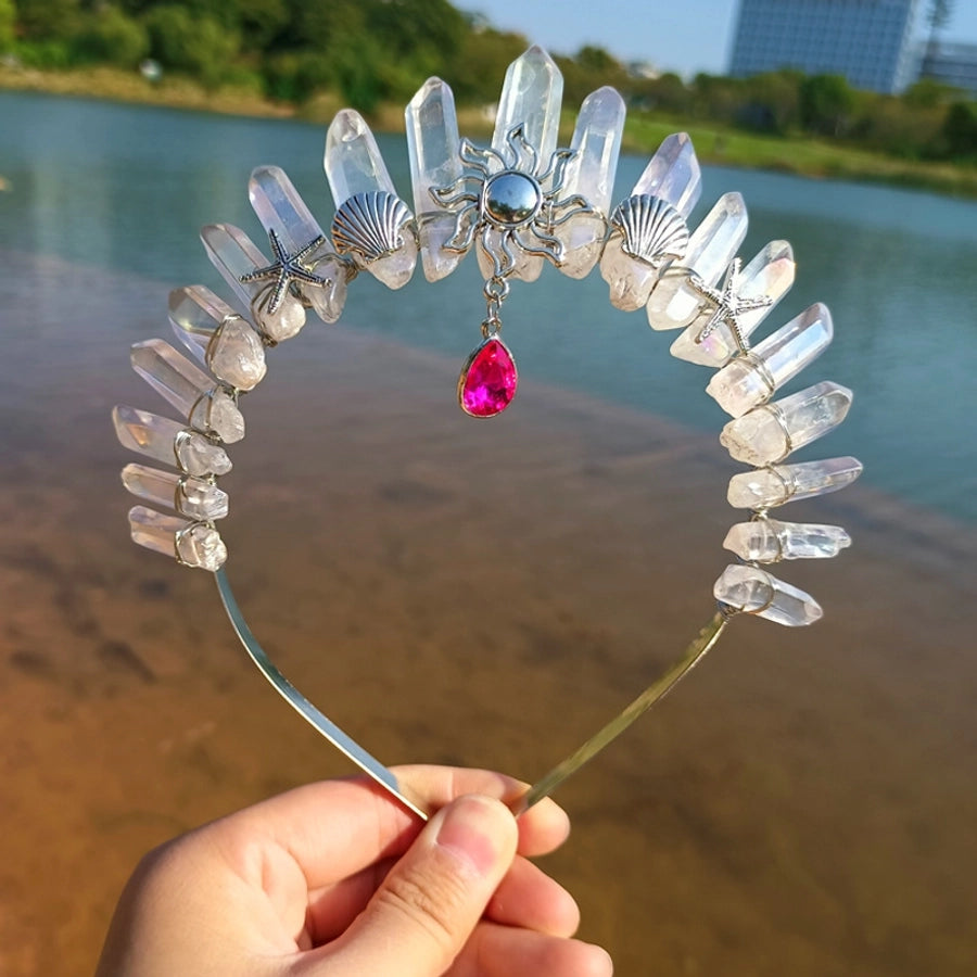 retro moon starfish crystal handmade hair band