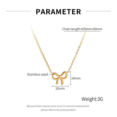 Jewelry IG Style Simple Style Bow Knot 304 Stainless Steel Pendant Necklace