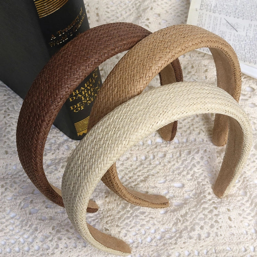 Women's Retro Simple Style Solid Color cotton and linen Hair Band