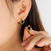 1 Pair Casual Commute Square Plating 304 Stainless Steel 316 Stainless Steel  18K Gold Plated Drop Earrings