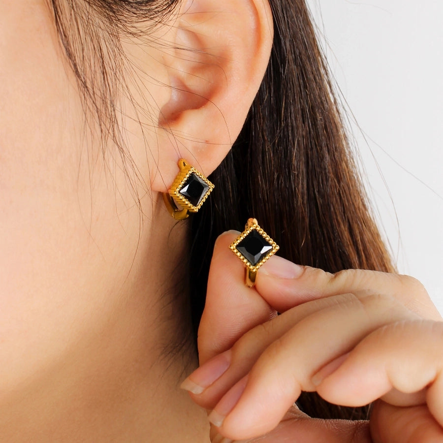 1 Pair Casual Commute Square Plating 304 Stainless Steel 316 Stainless Steel  18K Gold Plated Drop Earrings
