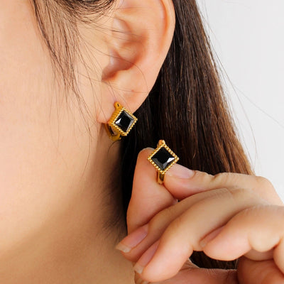 1 Pair Casual Commute Square Plating 304 Stainless Steel 316 Stainless Steel  18K Gold Plated Drop Earrings