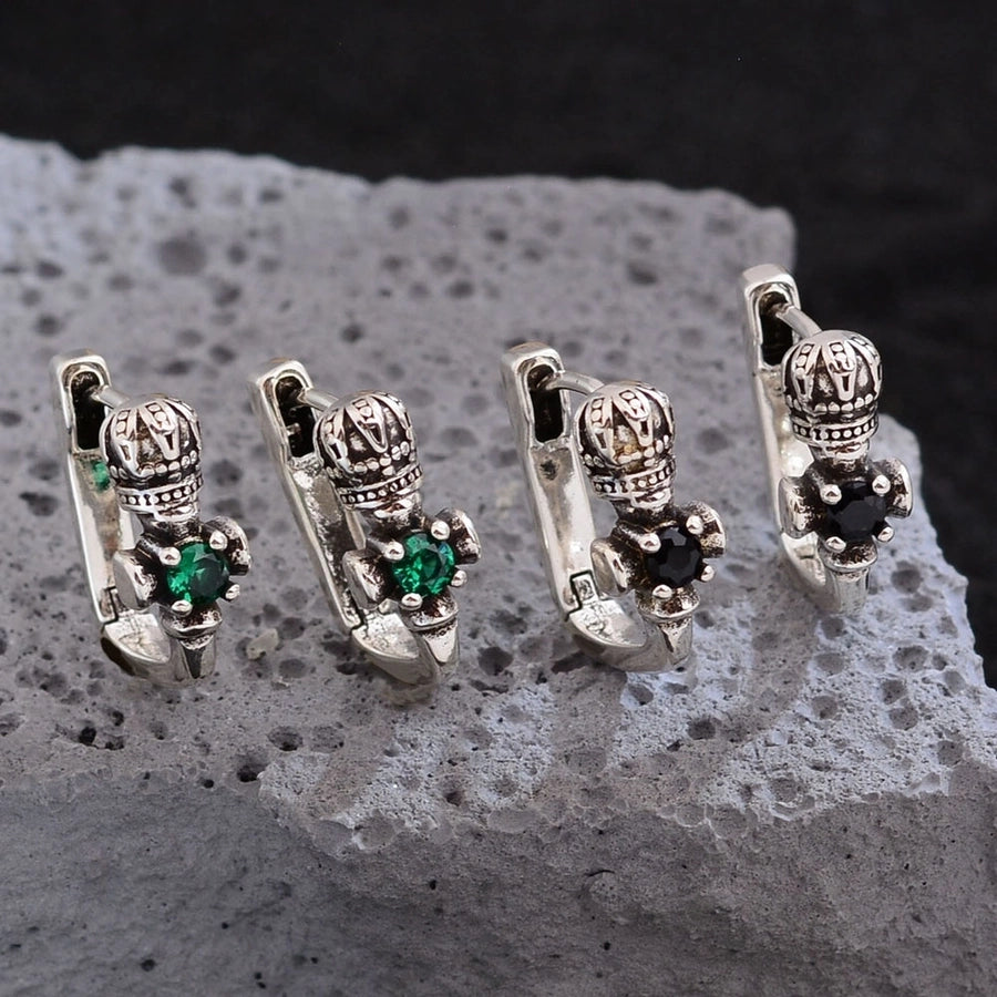 1 Pair Simple Style Cross Crown Copper Earrings