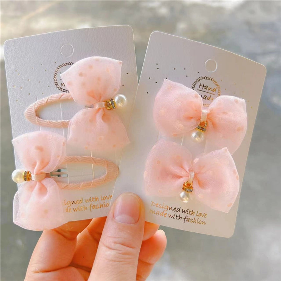 simple style bow knot cloth hair clip