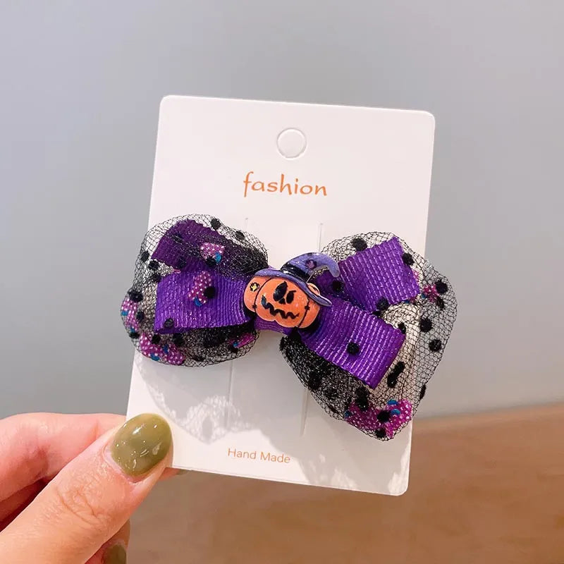 Halloween Cool Style Girl'S Pumpkin Cat Ghost Felt Hair Clip