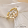 Copper Inlay Heart Shape Zircon Open Rings