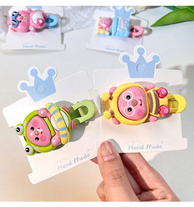 LOOPY Little Beaver Children's Hairpin Duckbill Clip Side Bangs Clip Broken Hairpin Little Girl's Headwear Ruby Hair Accessories