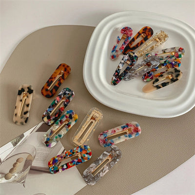 simple style flower acetic acid sheets printing hair clip 1 piece