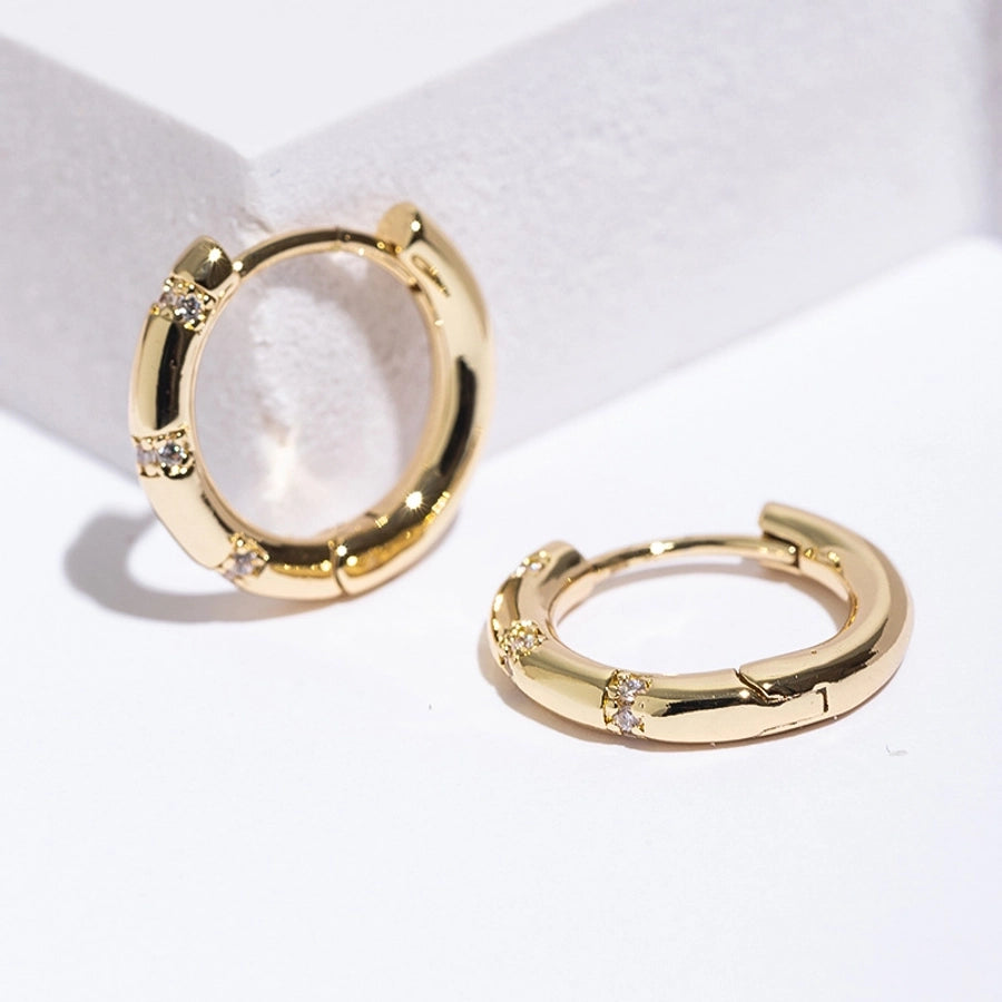 1 Pair Simple Style Geometric Inlay Copper Zircon Earrings