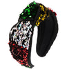 Women's Glam Hip-Hop Rock Color Block Sequin Alloy Cloth Hair Band