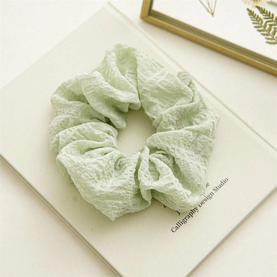 sweet solid color cloth pleated hair tie