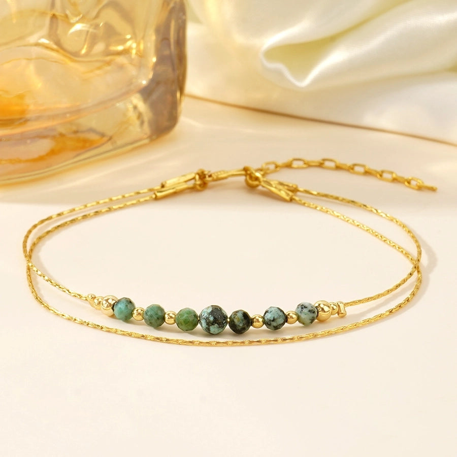 Semi-precious stone Copper Handmade Geometric Bracelets