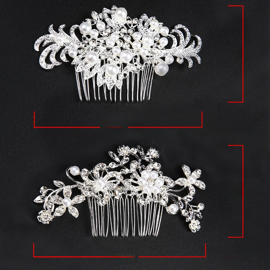 Alloy white rhinestone hair comb clip International station Hot Pearl Flower  bridal headdress hair accessories bridal accessories